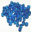 50 6mm Faceted Two Tone Blue & Aqua Beads